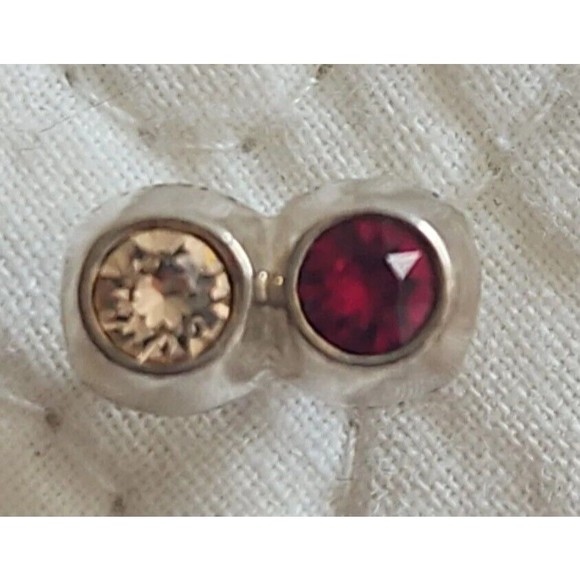 Chamilia Silver Wine Charm Pinot Noir & Pinot Grigio  Red + Peach Cubic Zirconia - Picture 4 of 8